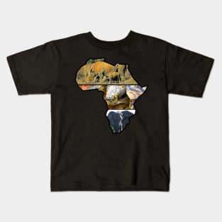 African Wildlife Continent Collage Kids T-Shirt